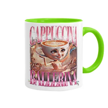 BALLERINA CAPUCHINA FUNK, Mug colored light green, ceramic, 330ml