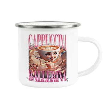 BALLERINA CAPUCHINA FUNK, Κούπα Μεταλλική εμαγιέ λευκη 360ml