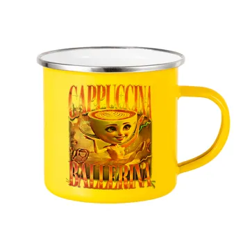 BALLERINA CAPUCHINA FUNK, Κούπα Μεταλλική εμαγιέ Κίτρινη 360ml