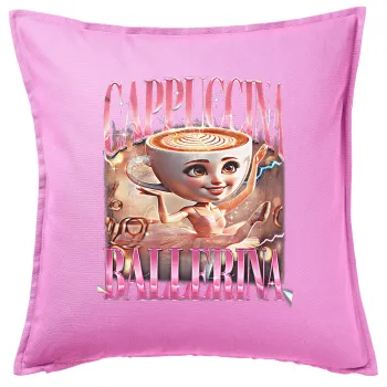 BALLERINA CAPUCHINA FUNK, Μαξιλάρι καναπέ ΡΟΖ 100% βαμβάκι, περιέχεται το γέμισμα (50x50cm)