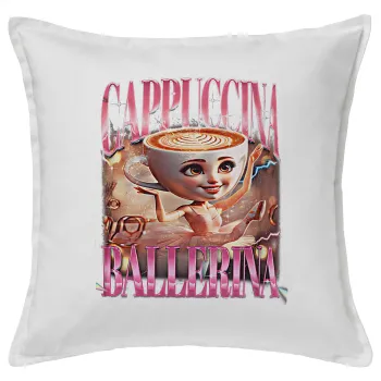BALLERINA CAPUCHINA FUNK, Μαξιλάρι καναπέ ΛΕΥΚΟ 100% βαμβάκι, περιέχεται το γέμισμα (50x50cm)