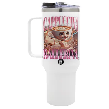 BALLERINA CAPUCHINA FUNK, Mega Tumbler με καπάκι, διπλού τοιχώματος (θερμό) 1,2L