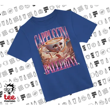 BALLERINA CAPUCHINA FUNK, Παιδικό T-Shirt ΜΠΛΕ από 100% βαμβάκι, για κάθε μέρα. Vegan & OEKO-TEX πιστοποιημένο.