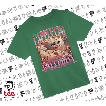 BALLERINA CAPUCHINA FUNK, Άνετο παιδικό T-Shirt ΠΡΑΣΙΝΟ από 100% βαμβάκι, για κάθε μέρα. Vegan & OEKO-TEX πιστοποιημένο.