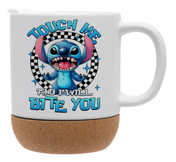 Stitch Touch Me And I Will Bite You — Ceramic coffee mug Cork (MAT), 330ml