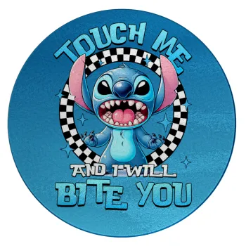 Stitch Touch Me And I Will Bite You, Επιφάνεια κοπής γυάλινη στρογγυλή (30cm)