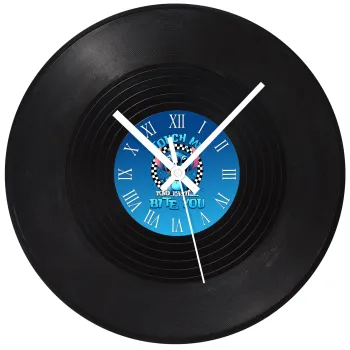 Stitch Touch Me And I Will Bite You, Ρολόι τοίχου Βινύλιο (30cm)