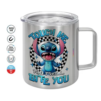 Stitch Touch Me And I Will Bite You, Mug Stainless steel double wall 300ml
