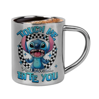 Stitch Touch Me And I Will Bite You, Κουπάκι μεταλλικό διπλού τοιχώματος για espresso (220ml)