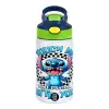 Παιδικό παγούρι θερμό, ανοξείδωτο, με καλαμάκι ασφαλείας, πράσινο/μπλε (350ml)