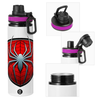 Spider-man, Metallic water bottle with safety lid, 850ml aluminum