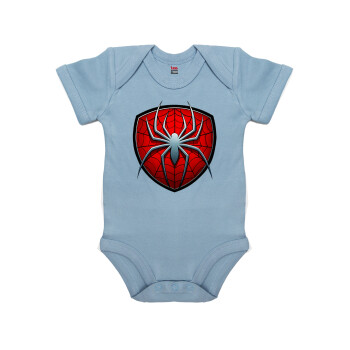 Spider-man, Βρεφικό φορμάκι μωρού, 0-18 μηνών, Μπλε, 100% Organic Cotton, κοντομάνικο