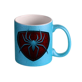 Spider-man, Κούπα Σιέλ Glitter που γυαλίζει, κεραμική, 330ml