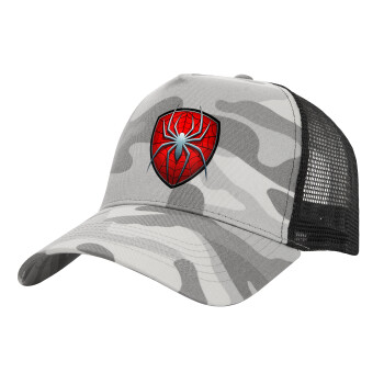 Spider-man, Καπέλο Ενηλίκων Structured Trucker, με Δίχτυ, (παραλλαγή) Army Camo (100% ΒΑΜΒΑΚΕΡΟ, ΕΝΗΛΙΚΩΝ, UNISEX, ONE SIZE)