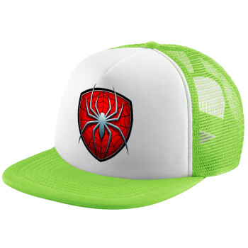 Spider-man, Καπέλο Ενηλίκων Soft Trucker με Δίχτυ ΠΡΑΣΙΝΟ/ΛΕΥΚΟ (POLYESTER, ΕΝΗΛΙΚΩΝ, ONE SIZE)
