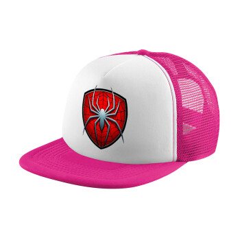 Spider-man, Καπέλο παιδικό Soft Trucker με Δίχτυ ΡΟΖ/ΛΕΥΚΟ (POLYESTER, ΠΑΙΔΙΚΟ, ONE SIZE)