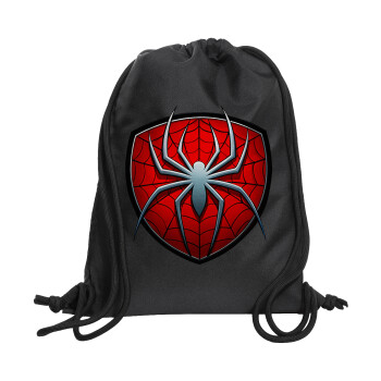 Spider-man, Backpack pouch GYMBAG Black, with pocket (40x48cm) & thick cords