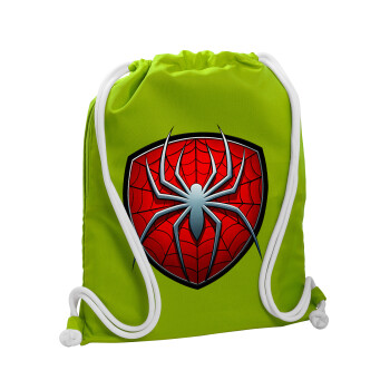 Spider-man, Τσάντα πλάτης πουγκί GYMBAG LIME GREEN, με τσέπη (40x48cm) & χονδρά κορδόνια