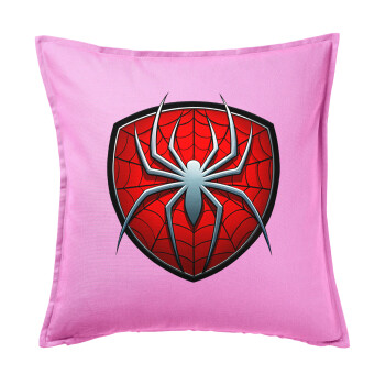 Spider-man, Μαξιλάρι καναπέ ΡΟΖ 100% βαμβάκι, περιέχεται το γέμισμα (50x50cm)