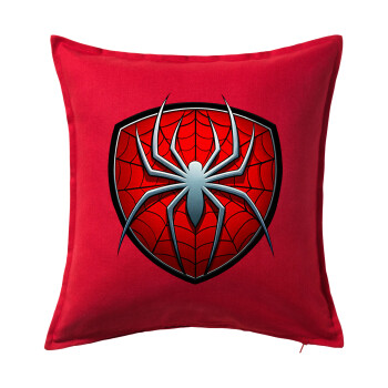 Spider-man, Μαξιλάρι καναπέ Κόκκινο 100% βαμβάκι, περιέχεται το γέμισμα (50x50cm)