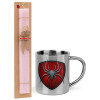 Easter Set, metallic thermal cup (300ml) & aromatic flat Easter candle (30cm) (PINK)