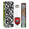 Easter candle, metallic white thermos bottle (500ml) & aromatic flat candle (30cm) (GRAY)