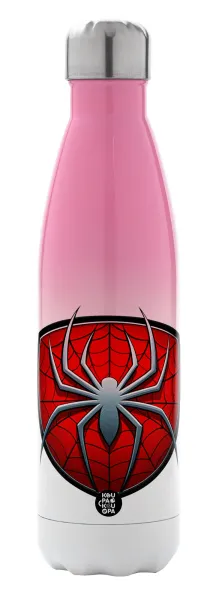 Spider-man — Metal mug thermos Pink/White (Stainless steel), double wall, 500ml