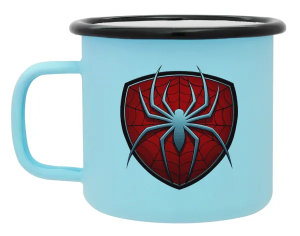 Spider-man — Κούπα Μεταλλική εμαγιέ ΜΑΤ σιέλ 360ml