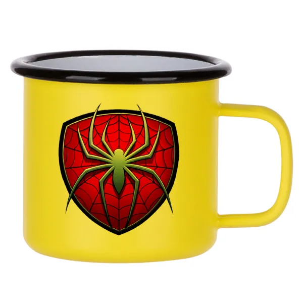 Spider-man — Κούπα Μεταλλική εμαγιέ ΜΑΤ Κίτρινη 360ml