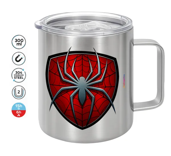 Spider-man — Double-walled stainless steel mug 300ml with temperature-retaining lid
