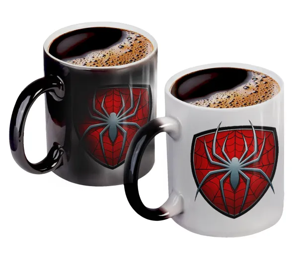 Spider-man — Color changing magic Mug, ceramic, 330ml when adding hot liquid inside, the black colour desappears (1 pcs)