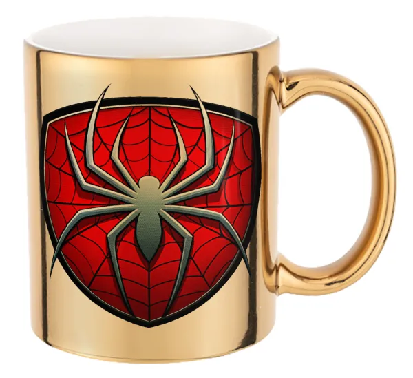 Spider-man — Mug ceramic, gold mirror, 330ml