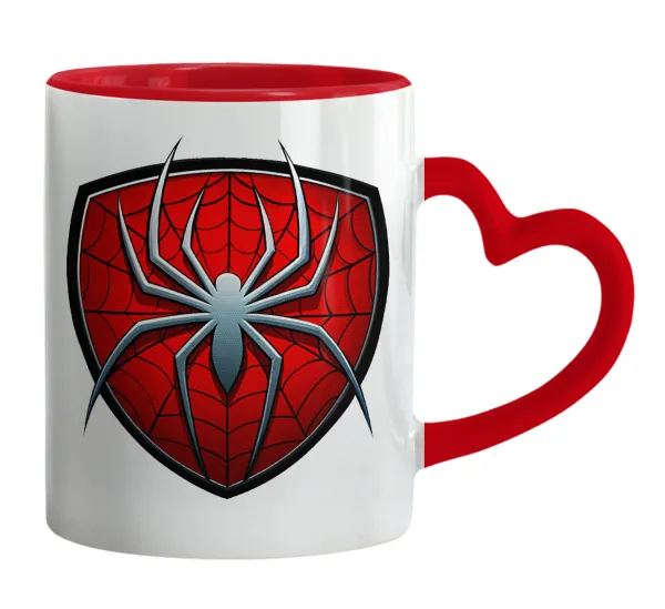Spider-man — Mug heart red handle, ceramic, 330ml