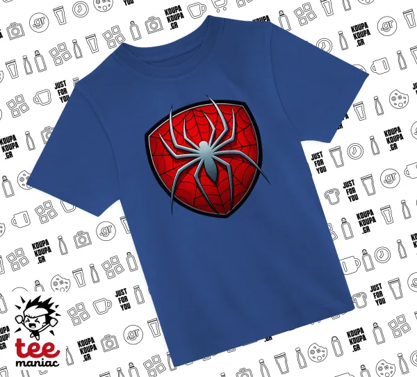 Spider-man — ΜΠΛΕ Παιδικό T-Shirt από 100% βαμβάκι, για κάθε μέρα. Vegan & OEKO-TEX πιστοποιημένο.
