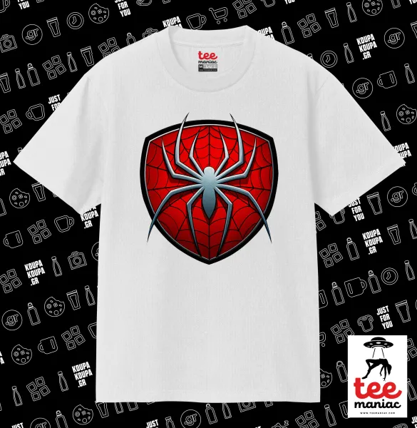 Spider-man — ΛΕΥΚΟ Κλασικό T-Shirt, διπλής ραφής, χωρίς πλευρικές ραφές από 100% βαμβάκι. Vegan & OEKO-TEX πιστοποιημένο.