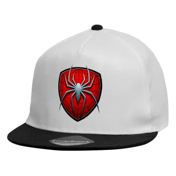 Spider-man, Καπέλο παιδικό Flat Snapback, Λευκό (100% ΒΑΜΒΑΚΕΡΟ, ΠΑΙΔΙΚΟ, UNISEX, ONE SIZE)