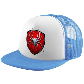 Spider-man, Child's Soft Trucker Hat with Blue/White Mesh (POLYESTER, CHILD, ONE SIZE)