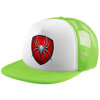 Spider-man, Καπέλο παιδικό Soft Trucker με Δίχτυ ΠΡΑΣΙΝΟ/ΛΕΥΚΟ (POLYESTER, ΠΑΙΔΙΚΟ, ONE SIZE)
