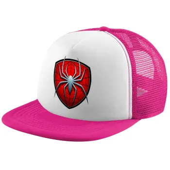 Spider-man, Καπέλο παιδικό Soft Trucker με Δίχτυ ΡΟΖ/ΛΕΥΚΟ (POLYESTER, ΠΑΙΔΙΚΟ, ONE SIZE)