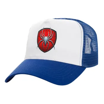 Spider-man, Καπέλο Ενηλίκων Structured Trucker, με Δίχτυ, ΛΕΥΚΟ/ΜΠΛΕ (100% ΒΑΜΒΑΚΕΡΟ, ΕΝΗΛΙΚΩΝ, UNISEX, ONE SIZE)