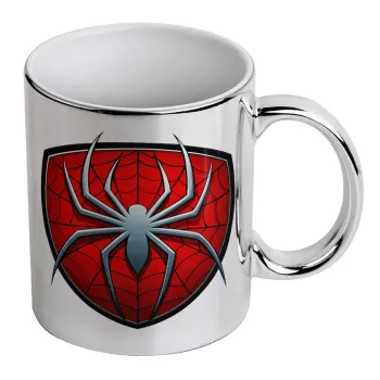 Spider-man, Mug ceramic, silver mirror, 330ml