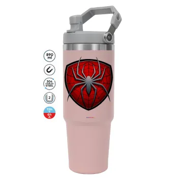 Spider-man, ΡΟΖ χρώματος Θερμός Ανοξείδωτο 890ml (30oz) με χερούλι