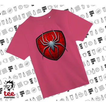 Spider-man, ΡΟΖ παιδικό T-Shirt από 100% βαμβάκι, για κάθε μέρα. Vegan & OEKO-TEX πιστοποιημένο.