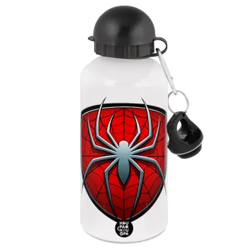 Spider-man, Μεταλλικό παγούρι νερού, Λευκό, αλουμινίου 500ml