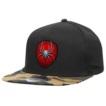 Spider-man, Καπέλο Ενηλίκων Flat Snapback Μαύρο/Παραλλαγή, (100% ΒΑΜΒΑΚΕΡΟ TWILL, ΕΝΗΛΙΚΩΝ, UNISEX, ONE SIZE)