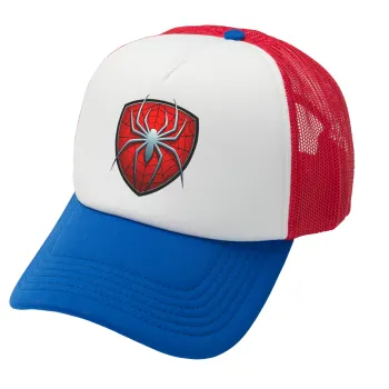 Spider-man, Adult Soft Trucker Hat with Red/Blue/White Mesh (POLYESTER, ADULT, UNISEX, ONE SIZE)