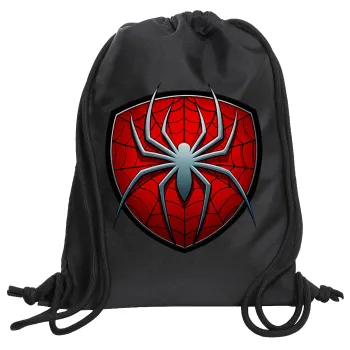 Spider-man, Τσάντα πλάτης πουγκί GYMBAG Μαύρη, με τσέπη (40x48cm) & χονδρά κορδόνια