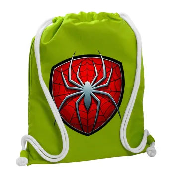 Spider-man, Τσάντα πλάτης πουγκί GYMBAG LIME GREEN, με τσέπη (40x48cm) & χονδρά κορδόνια