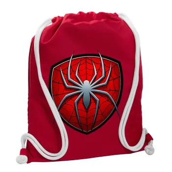 Spider-man, Backpack pouch GYMBAG Red, with pocket (40x48cm) & thick cords