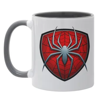 Spider-man, Κούπα χρωματιστή γκρι, κεραμική, 330ml